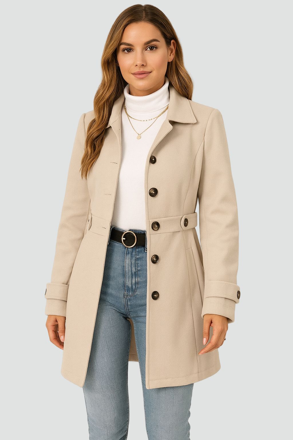 Manteau Ceinturé de Mi-saison