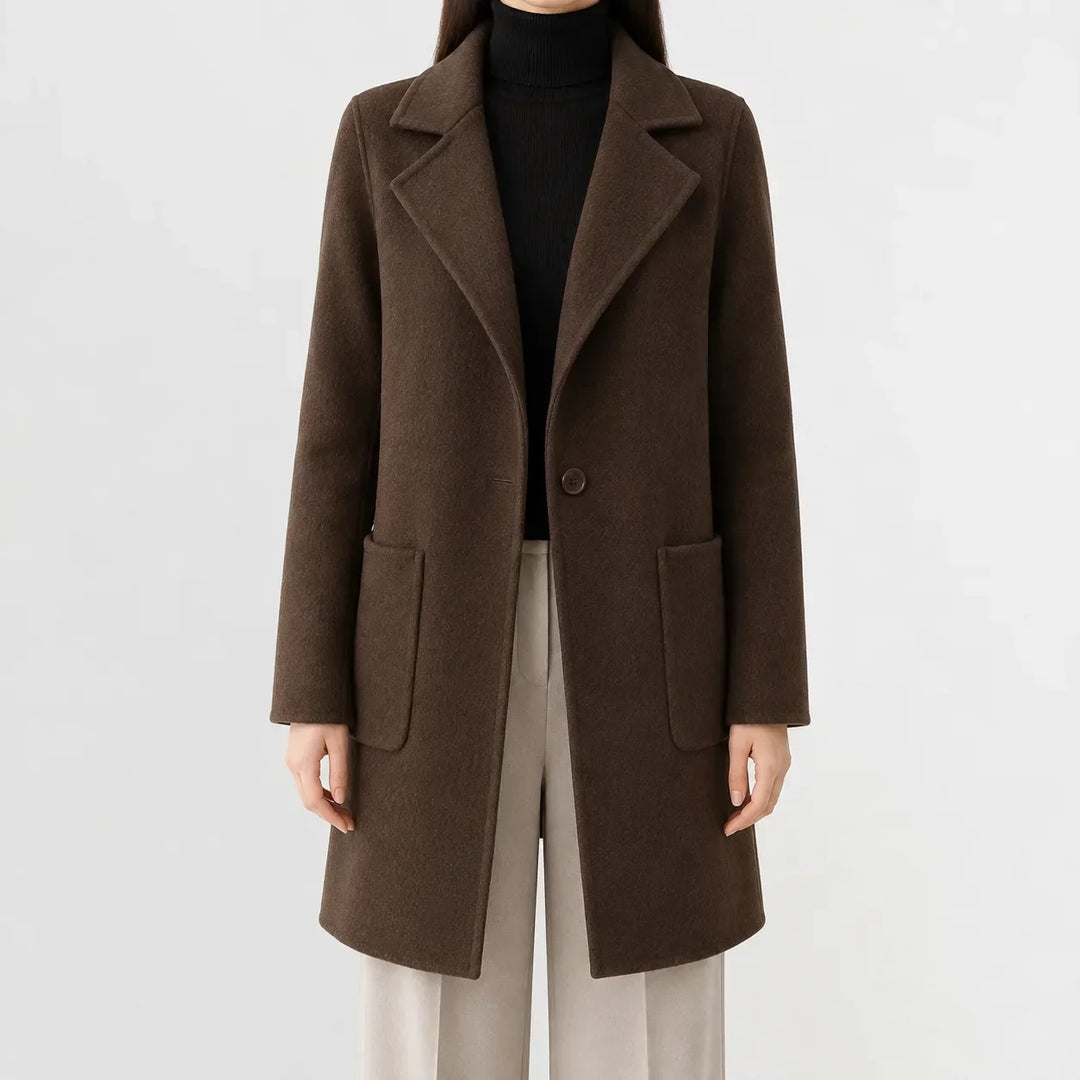 Manteau Classique à Col Revers – Café