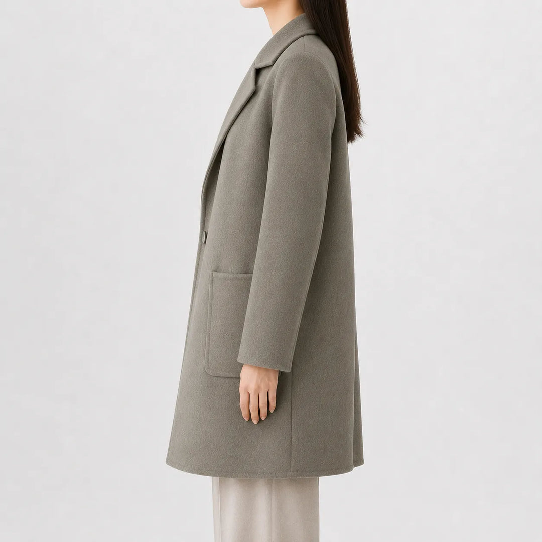 Manteau Classique à Col Revers