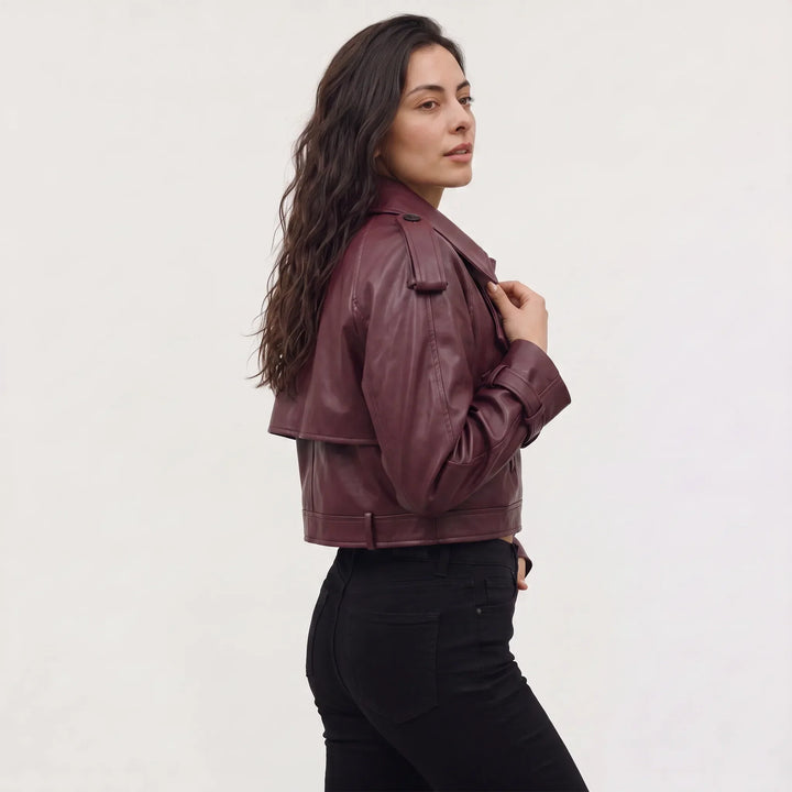 Manteau Court Croisé et Ceinturé