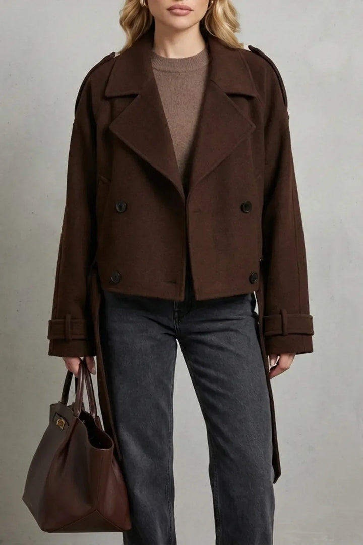 Manteau Court et Structuré – Marron