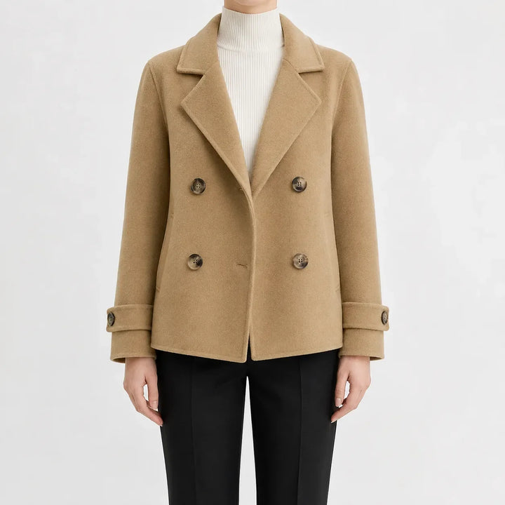 Manteau Court Style Caban – Beige