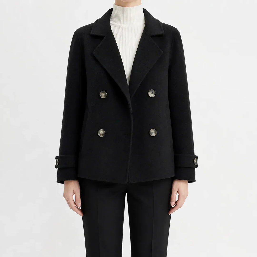 Manteau Court Style Caban – Noir