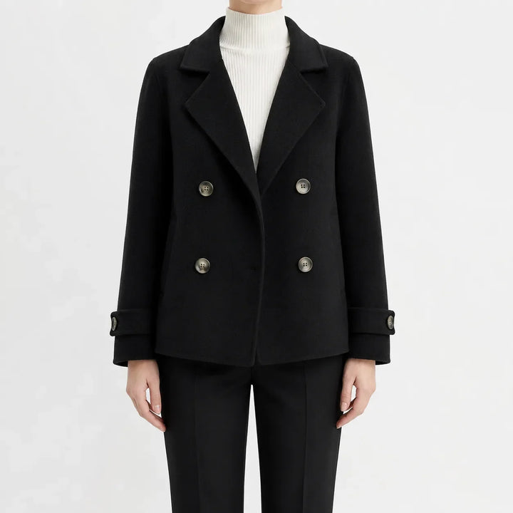 Manteau Court Style Caban – Noir