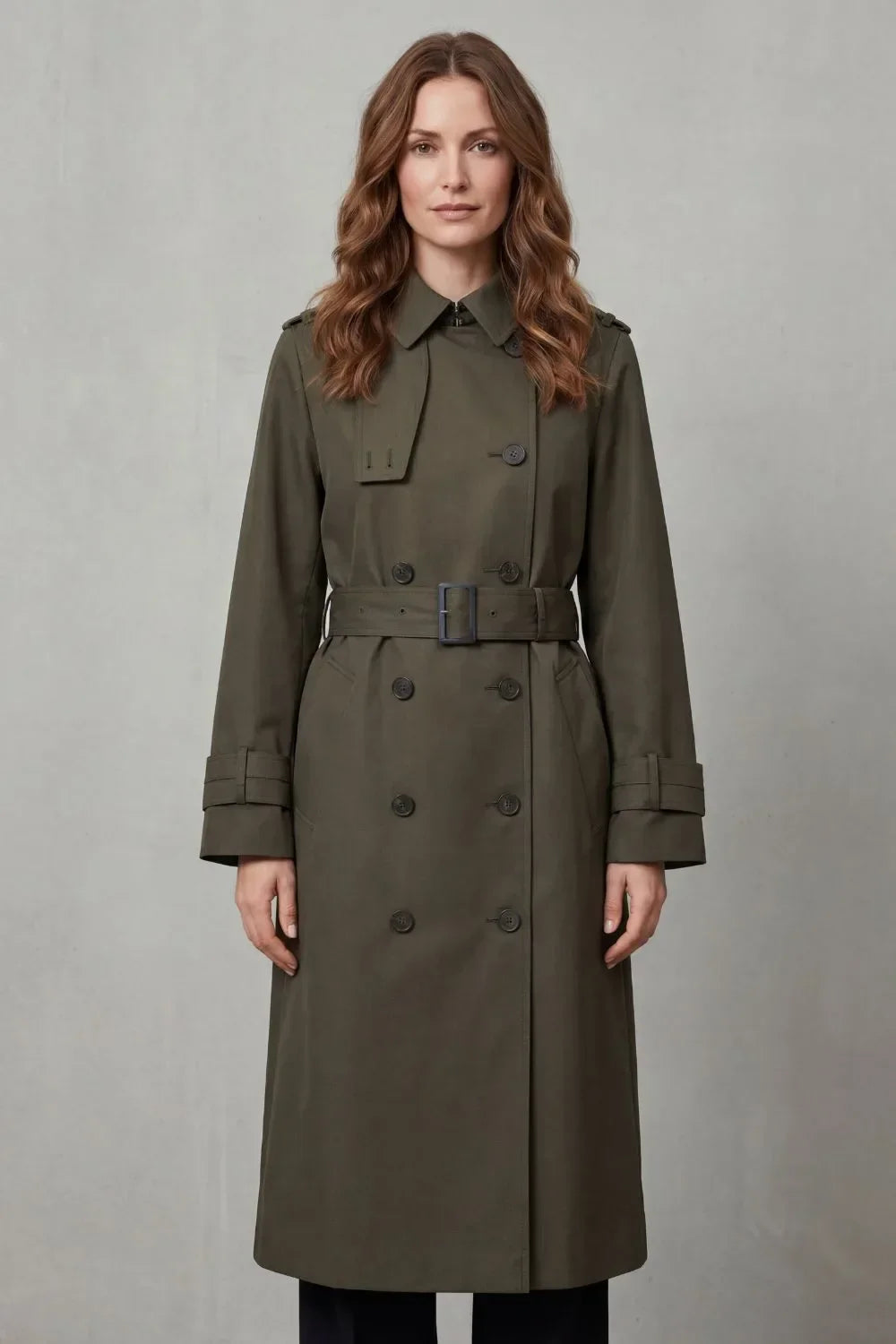 Manteau Croisé à Ceinture