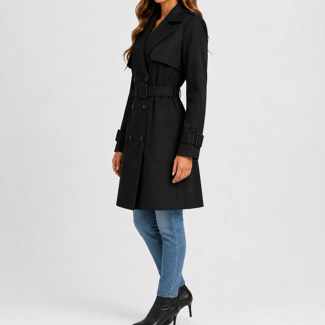 Manteau Croisé Ceinturé Élégant