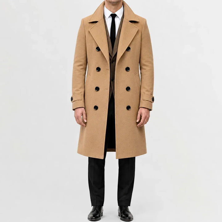 Manteau Croisé Classique Homme – Beige