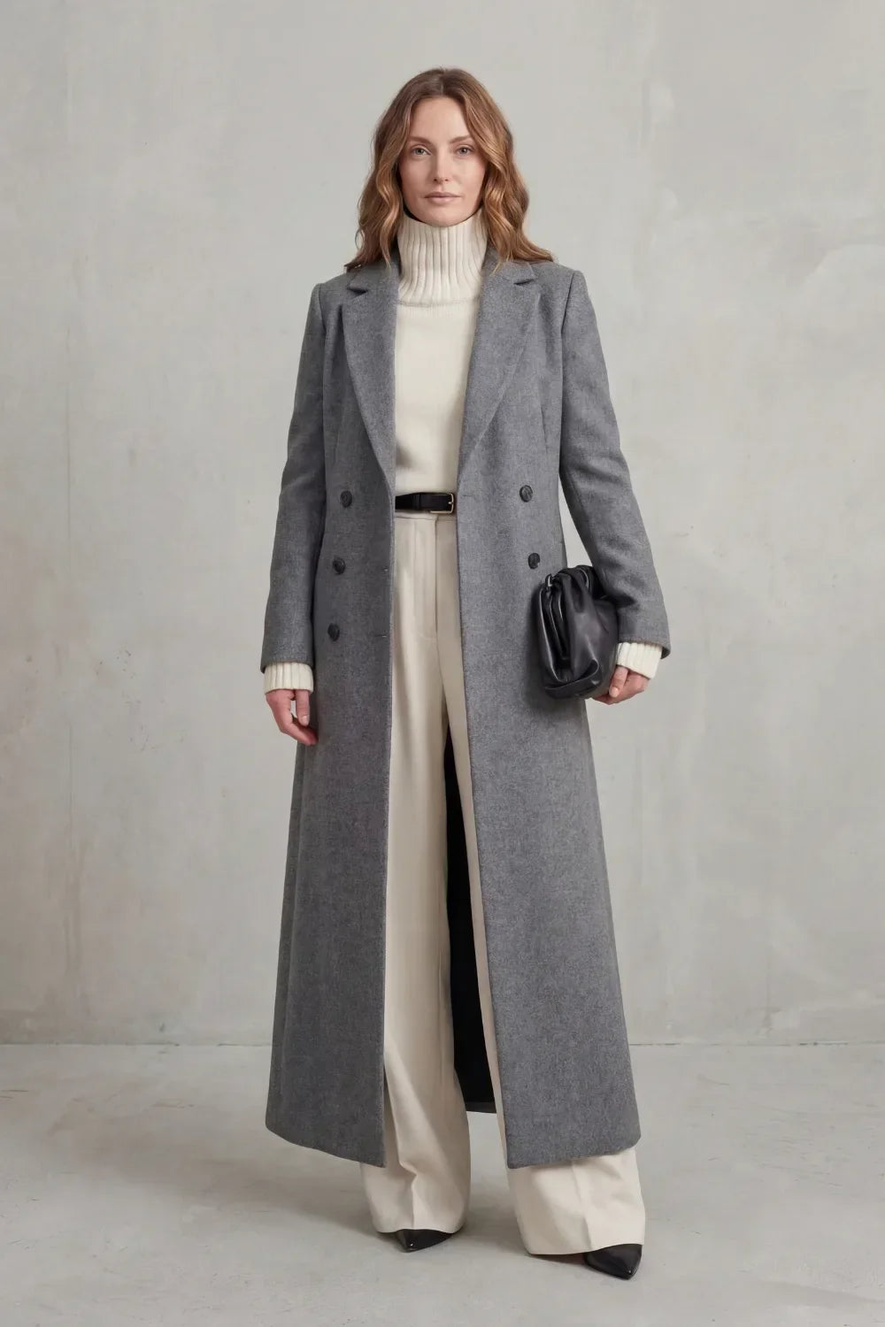 Manteau Croisé Coupe Longue