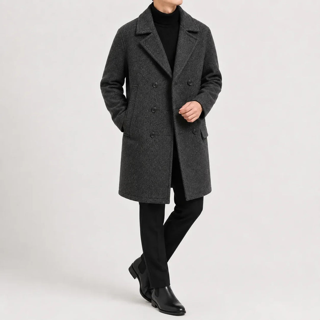 Manteau Croisé Mi-long Élégant