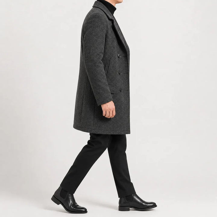 Manteau Croisé Mi-long Élégant