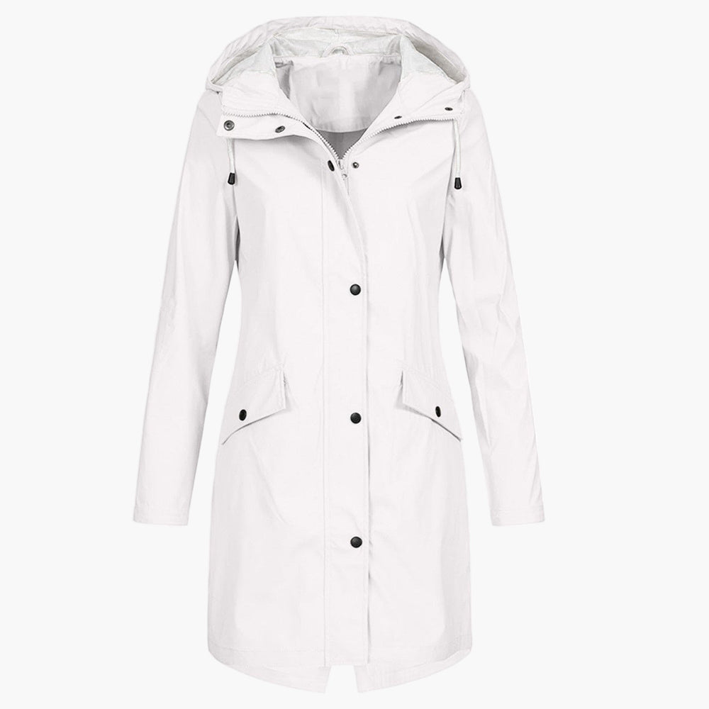 Manteau de Mi-saison à Capuche – Blanc