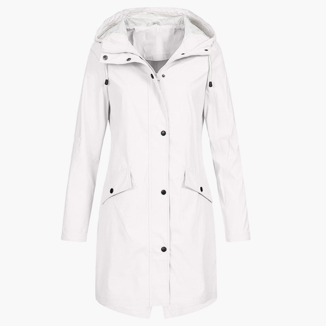 Manteau de Mi-saison à Capuche – Blanc