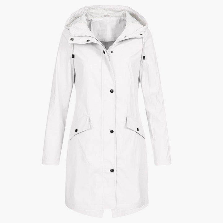 Manteau de Mi-saison à Capuche – Blanc