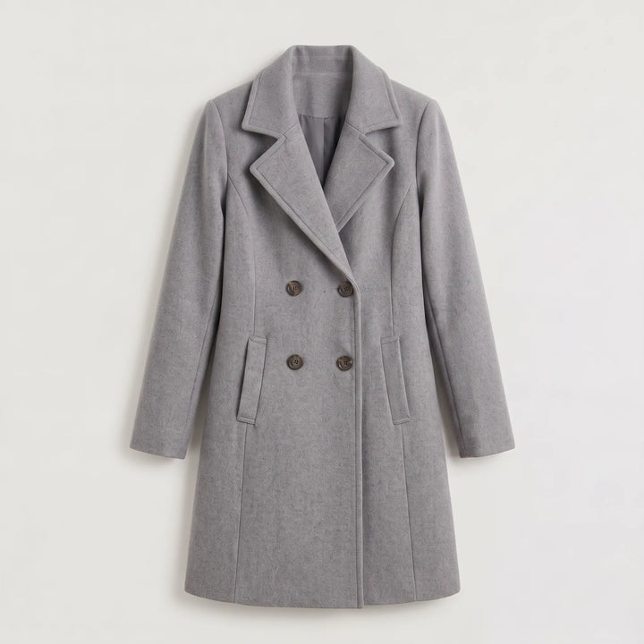 Manteau Droit à Col Cranté