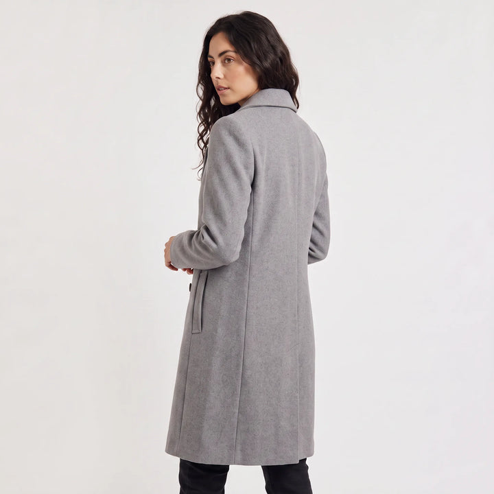 Manteau Droit à Col Cranté