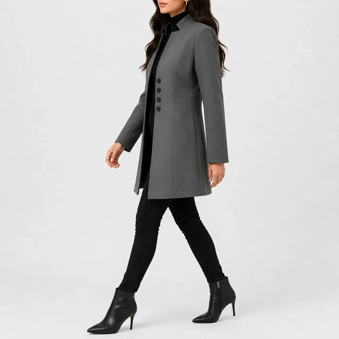 Manteau Élégant à Col Montant