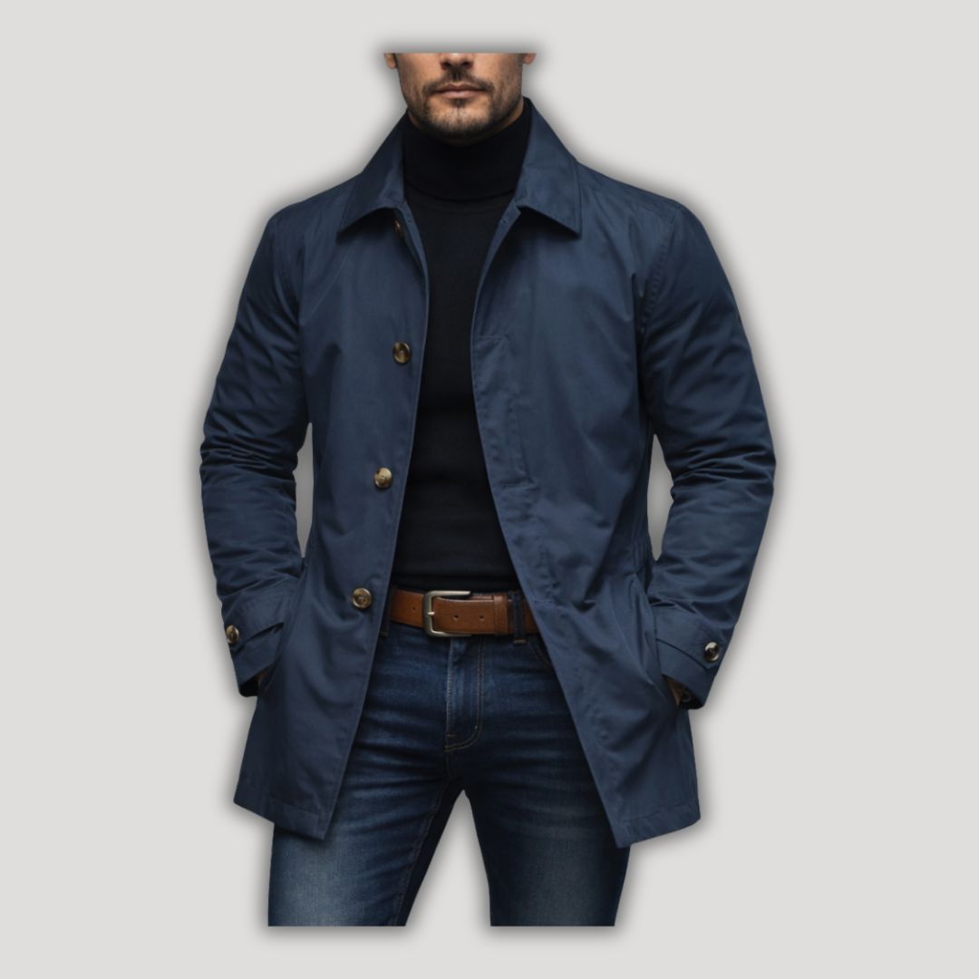 Manteau Homme Coupe Droite – Bleu Marine