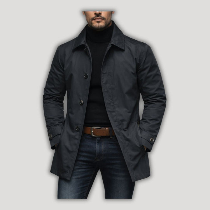 Manteau Homme Coupe Droite – Noir