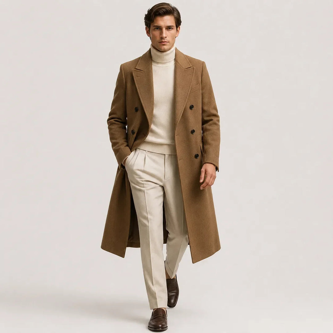Manteau Homme Croisé Classique – Kaki