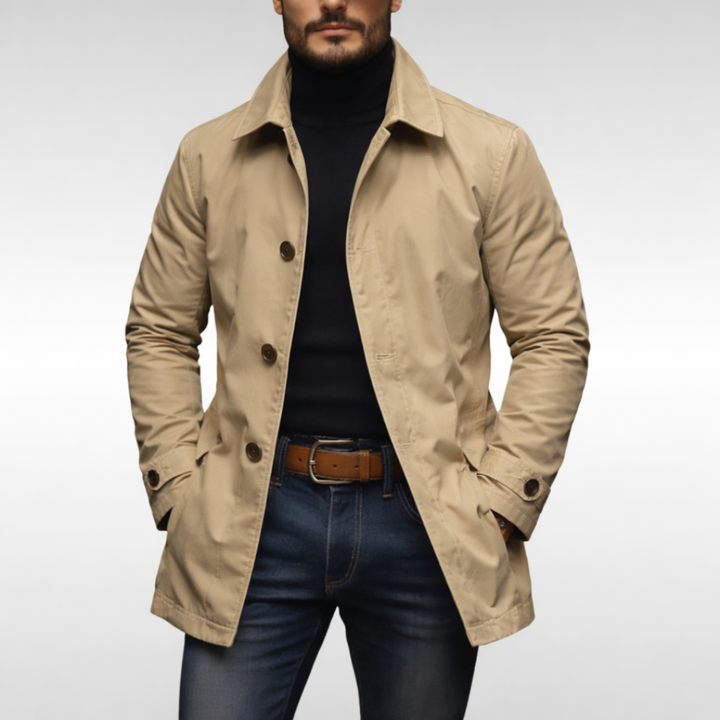 Manteau Homme Droit et Léger – Beige