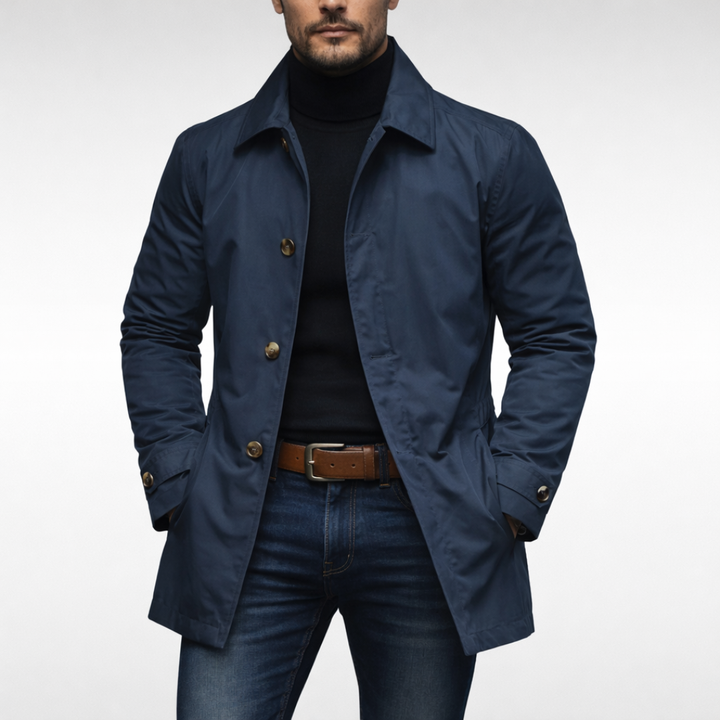 Manteau Homme Droit et Léger – Bleu Marine