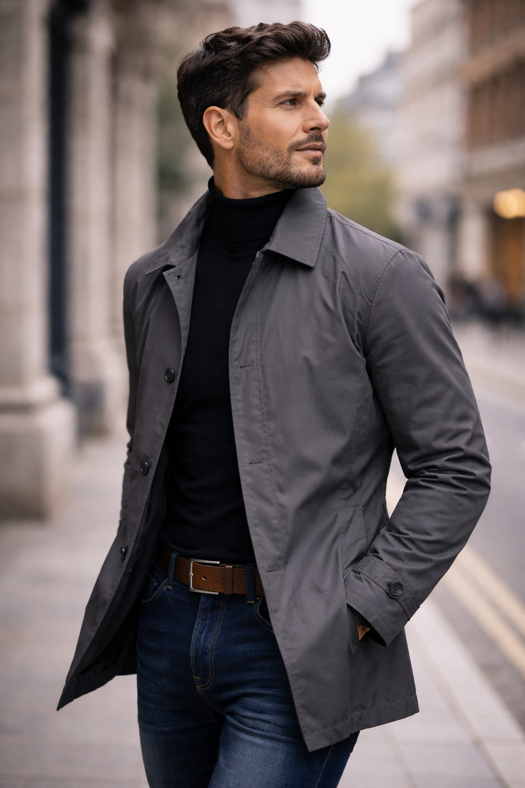 Manteau Homme Droit et Léger