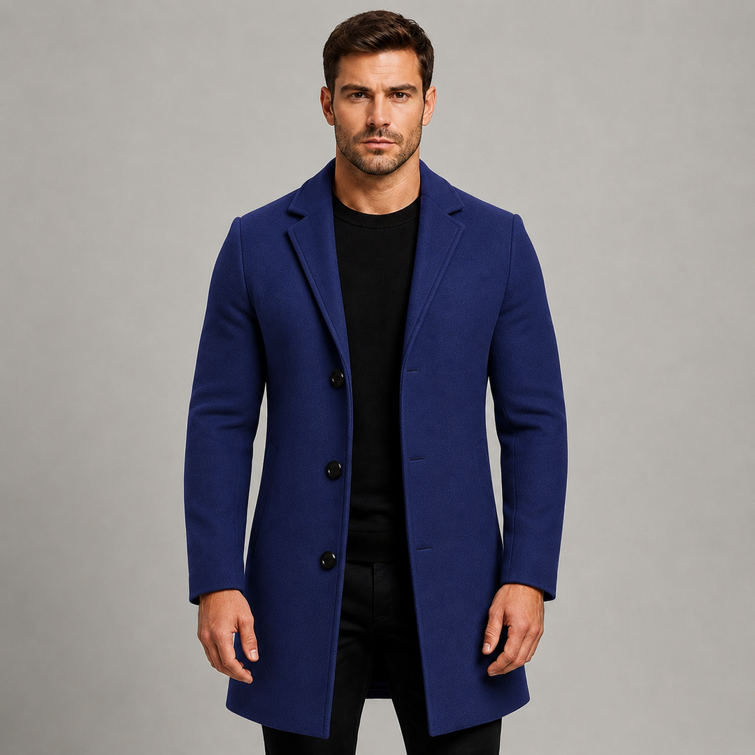 Manteau Homme Droit et Structuré – Bleu Marine