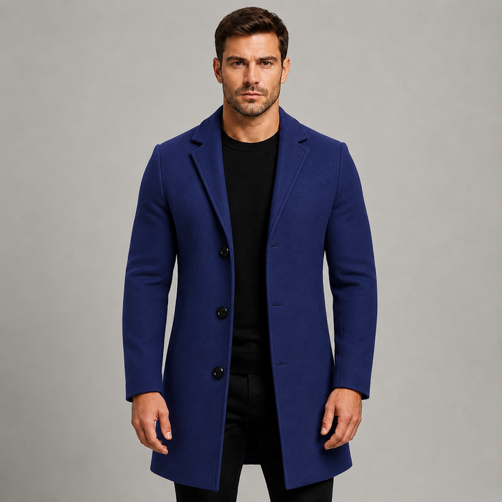 Manteau Homme Droit et Structuré – Bleu Marine