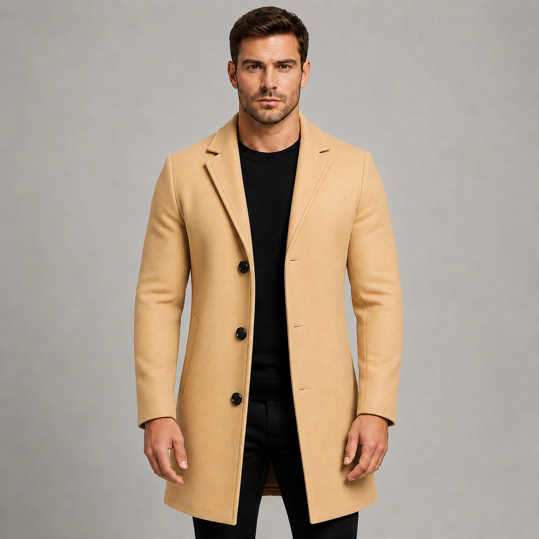 Manteau Homme Droit et Structuré – Kaki