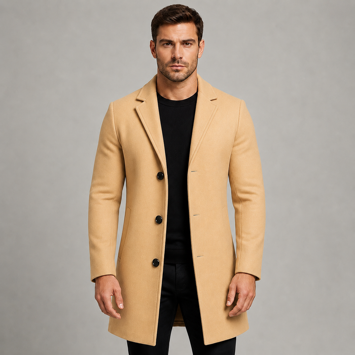 Manteau Homme Droit et Structuré – Kaki