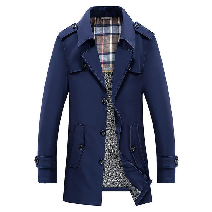 Manteau Homme Mi-long Classique – Bleu Foncé