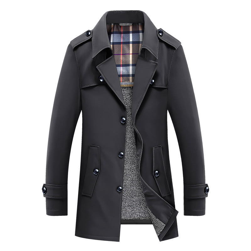 Manteau Homme Mi-long Classique – Noir
