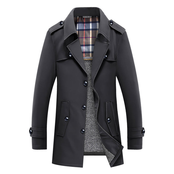 Manteau Homme Mi-long Classique – Noir