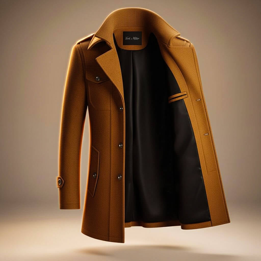 Manteau Homme Structuré à Col Zippé