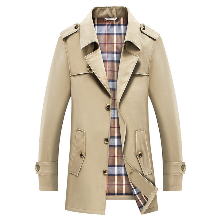 Manteau Homme Style Trench Classique – Kaki