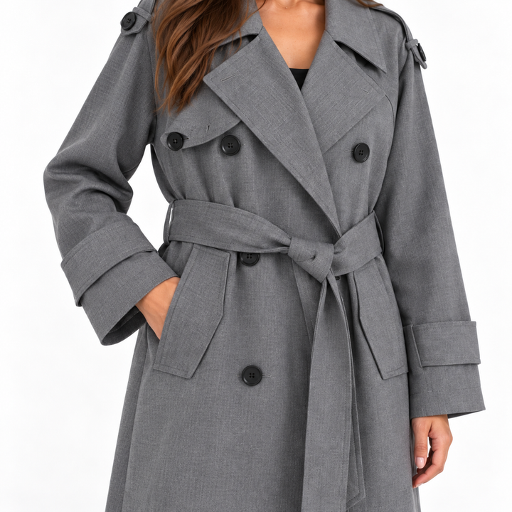 Manteau Long à Larges Revers