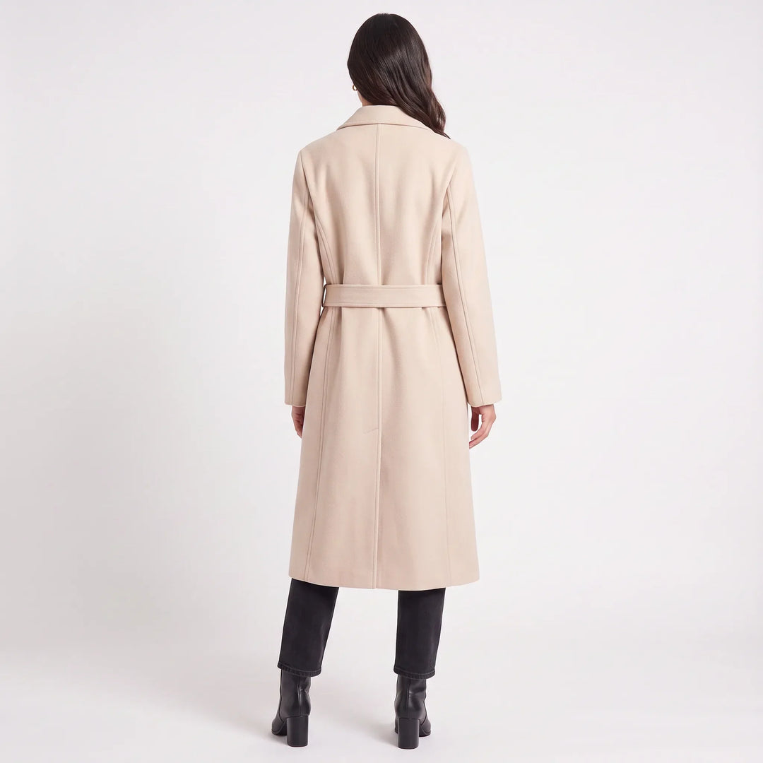 Manteau Long à Col Revers