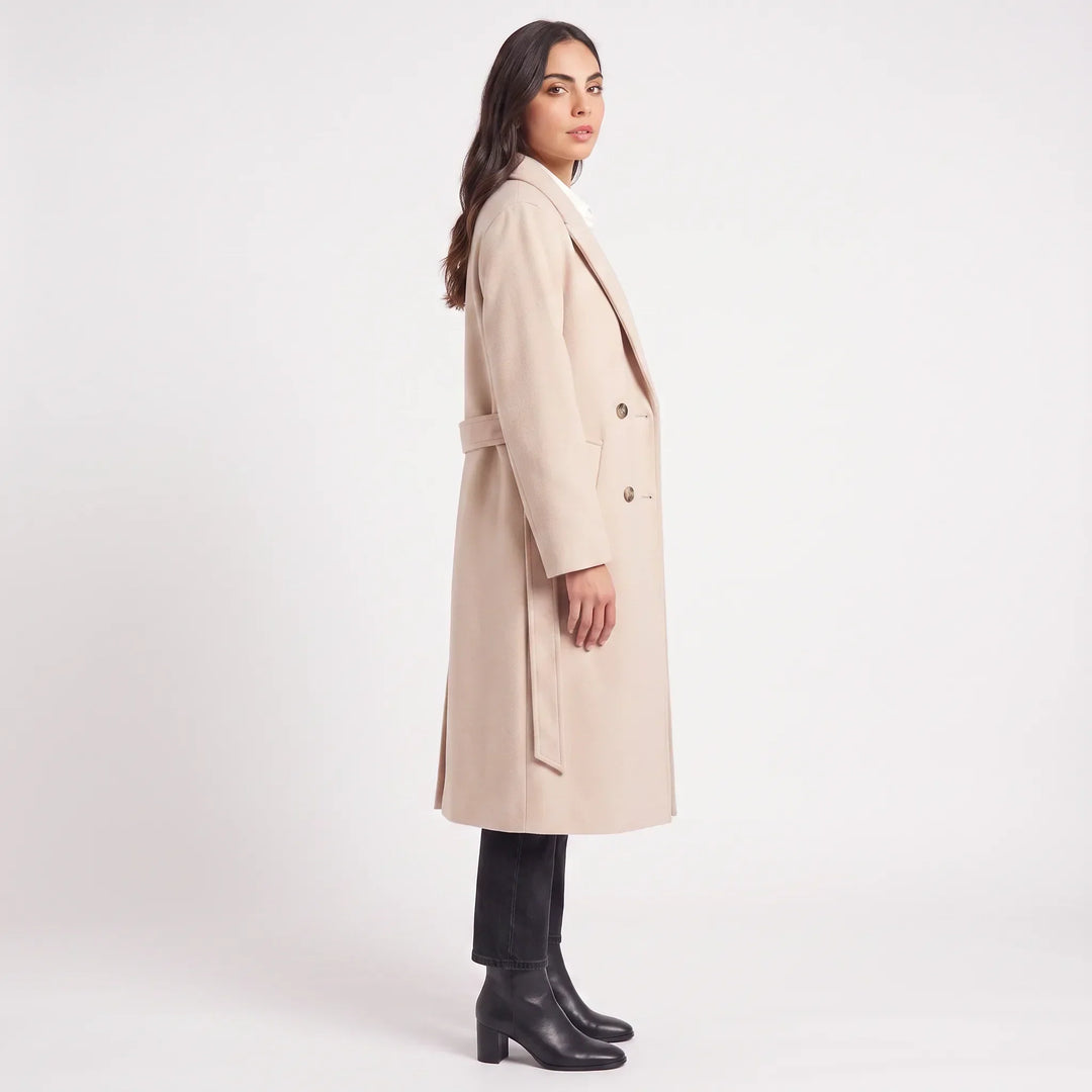 Manteau long à double boutonnage