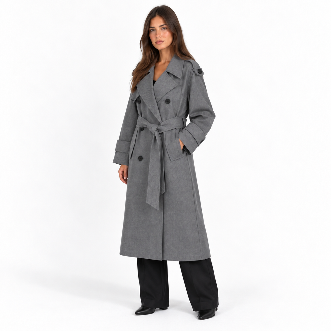 Manteau Long à Larges Revers