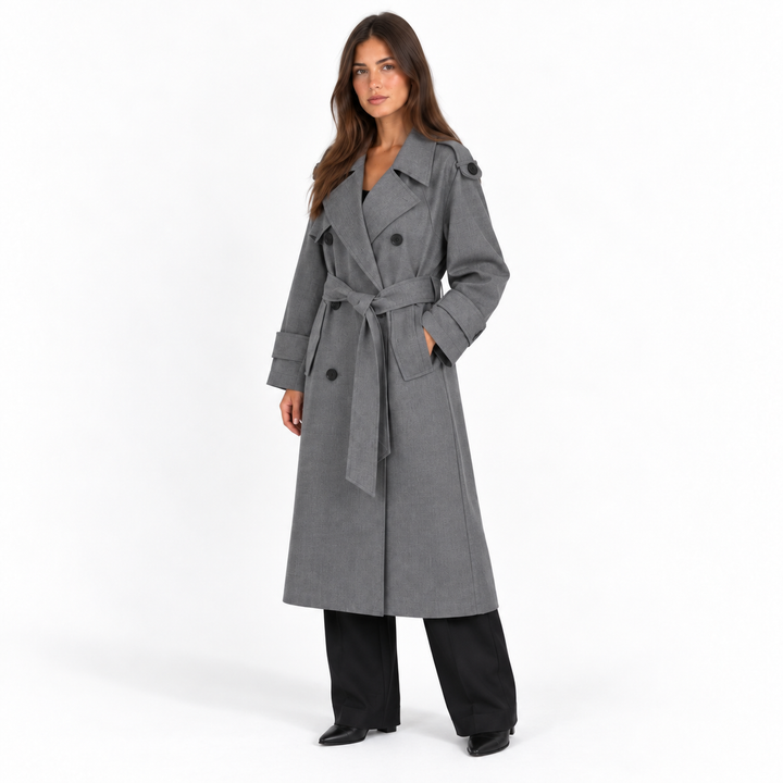 Manteau Long à Larges Revers
