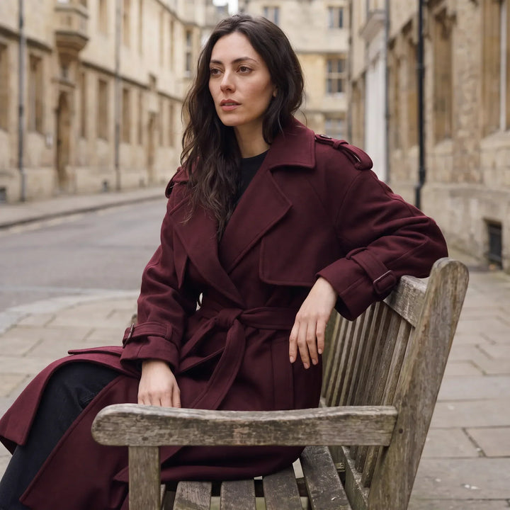Manteau long ceinturé élégant