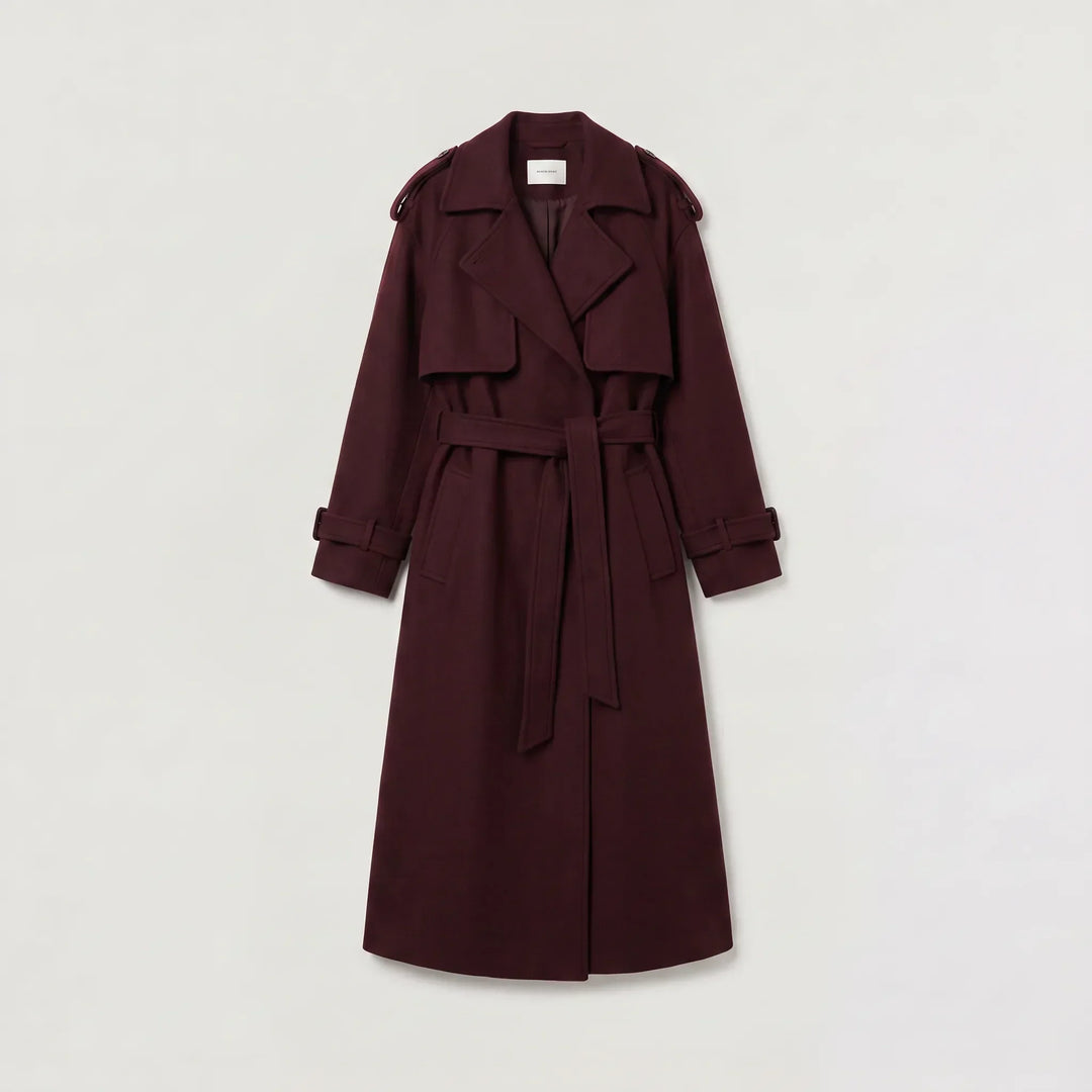 Manteau long ceinturé élégant
