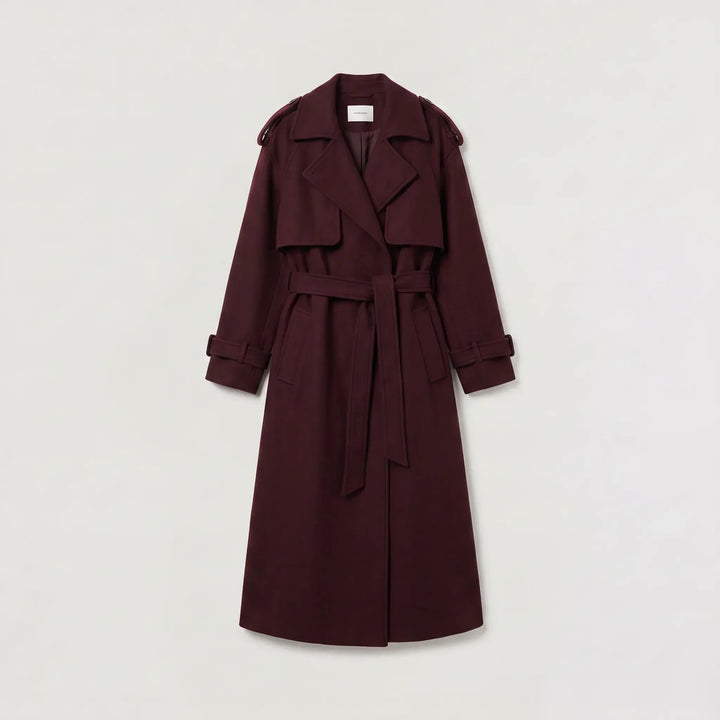 Manteau long ceinturé élégant