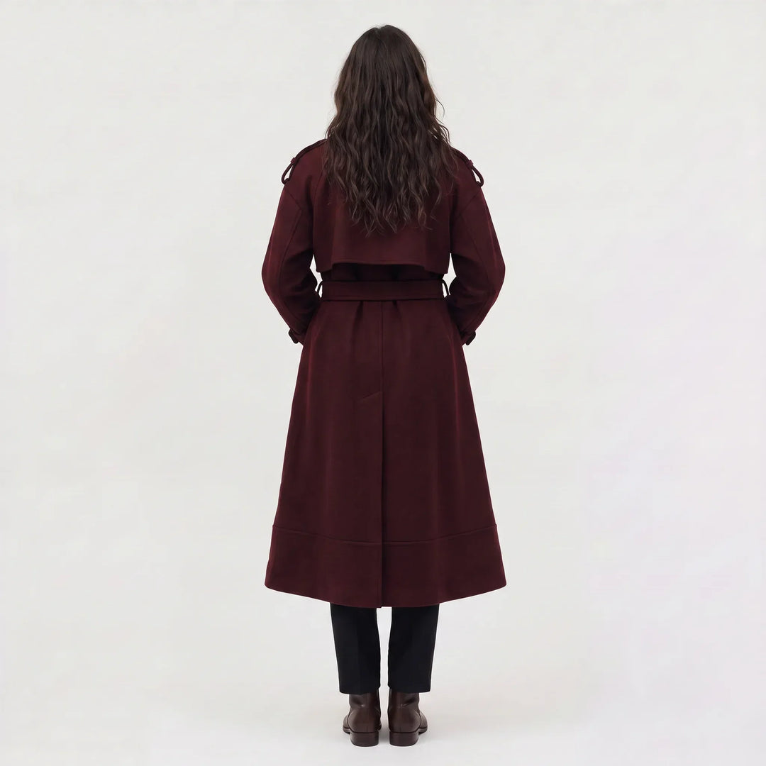Manteau long ceinturé élégant