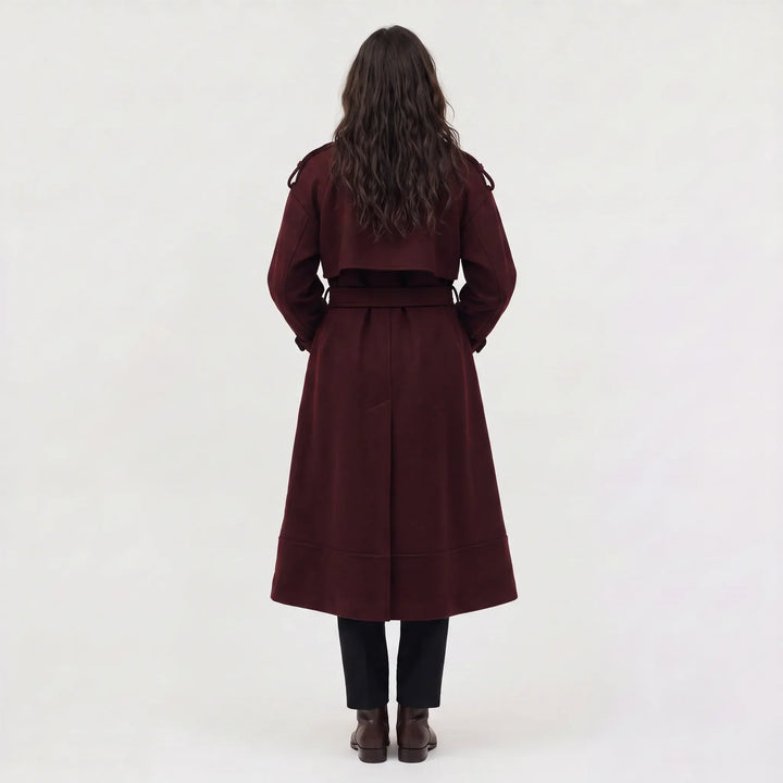 Manteau long ceinturé élégant