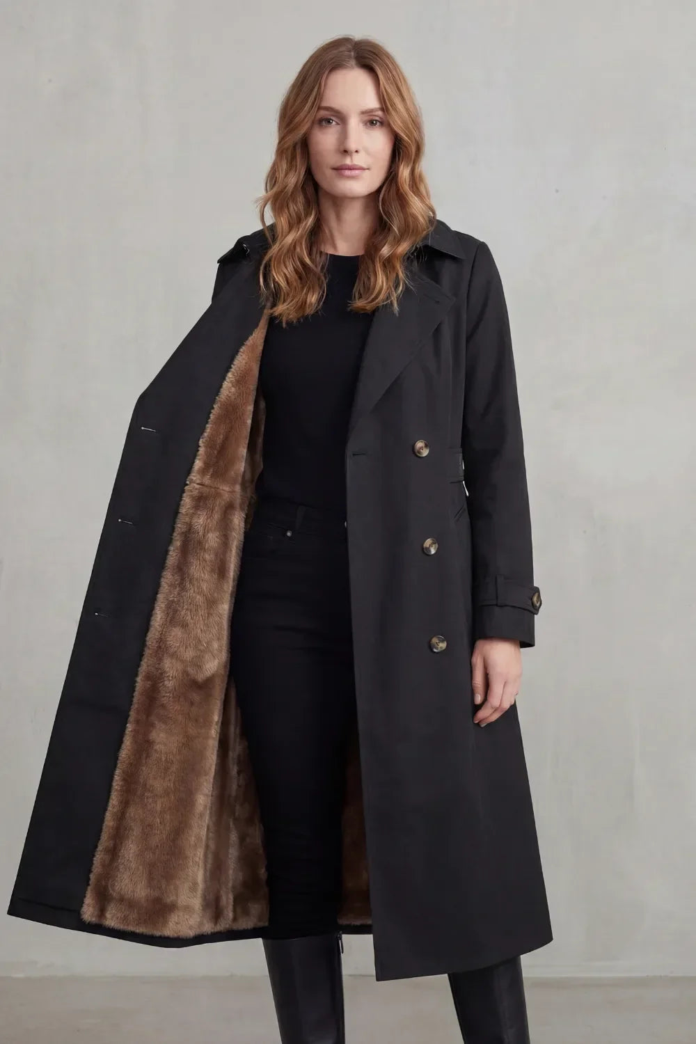 Manteau Long Croisé Chaud
