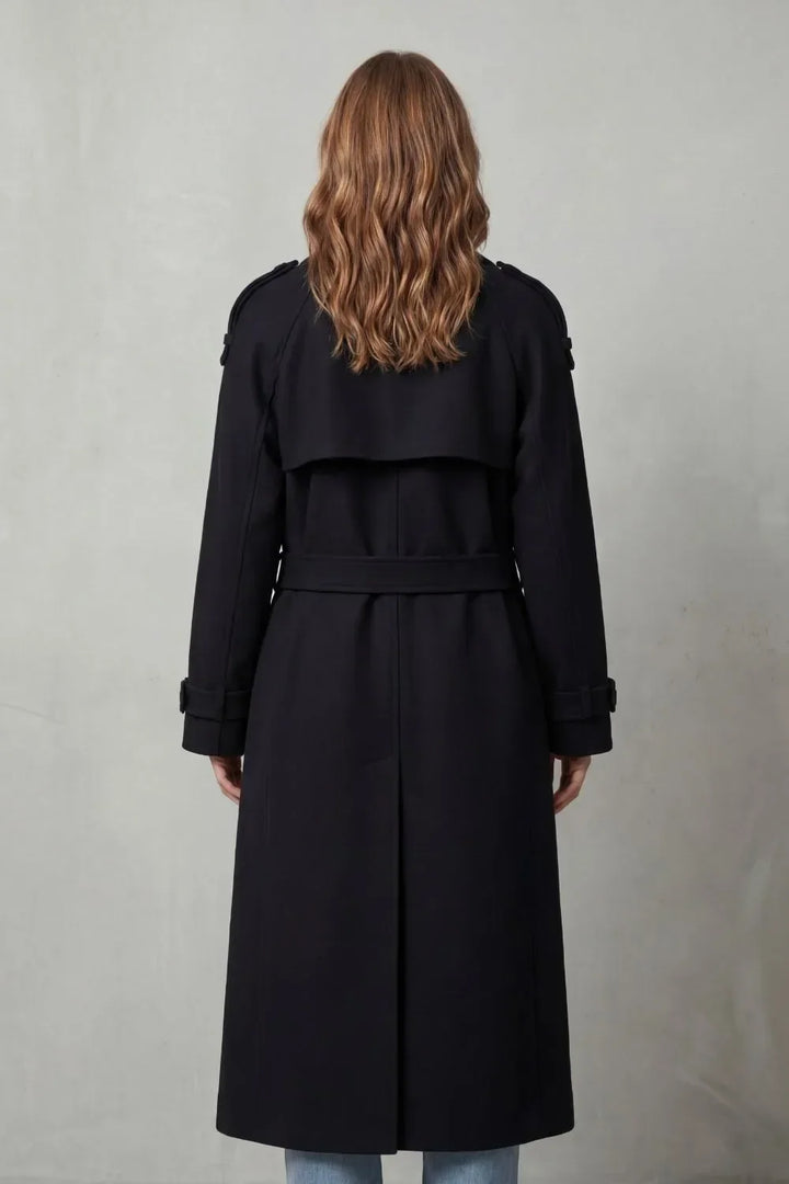 Manteau Long Croisé et Ceinturé