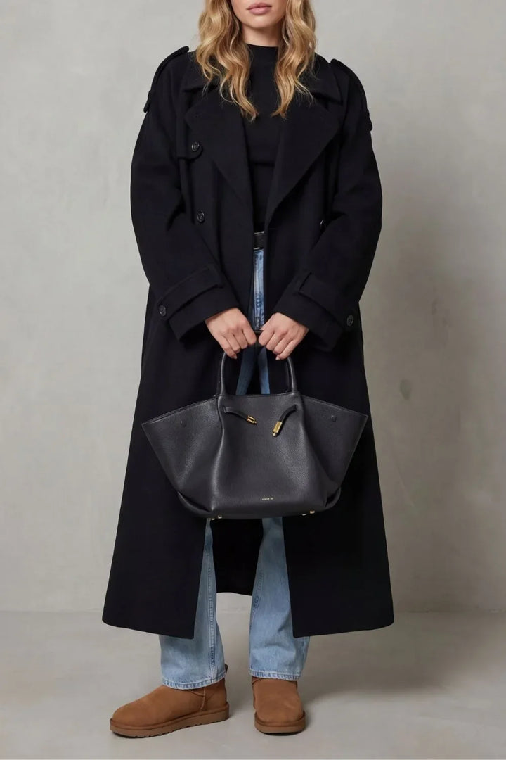 Manteau Long Croisé et Ceinturé
