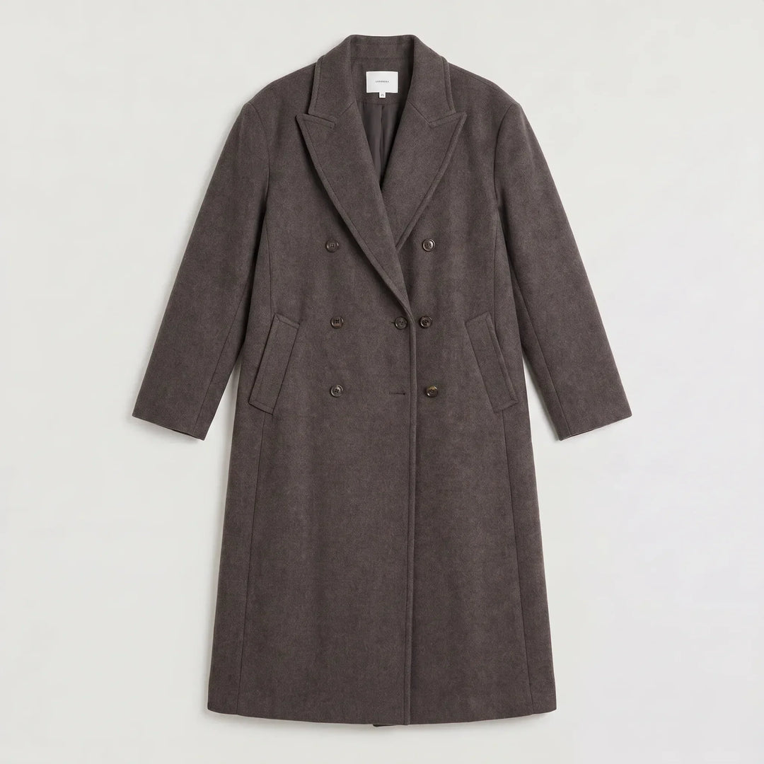 Manteau long croisé structuré