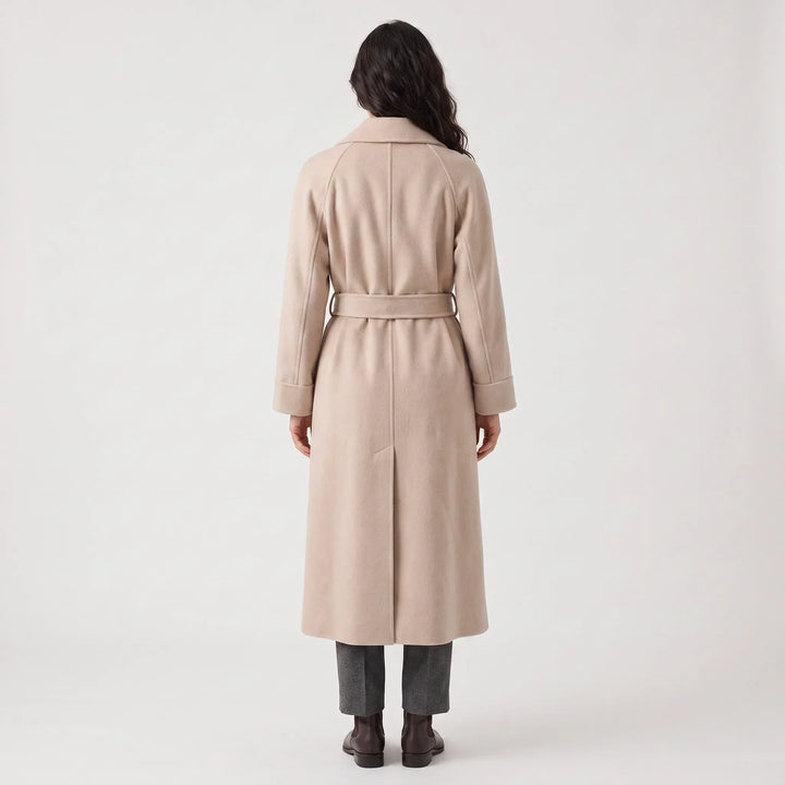 Manteau long élégant à nouer
